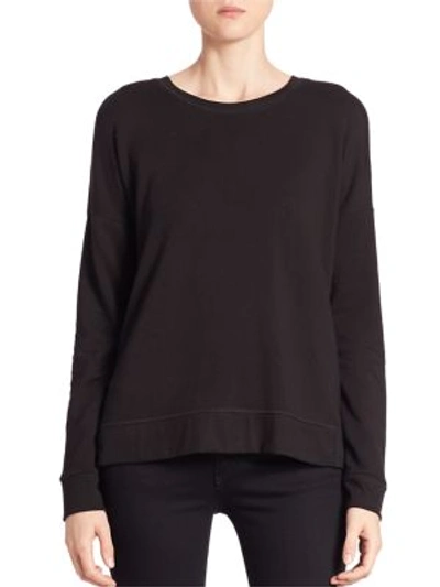 Feel The Piece Solid Roundneck Pullover In Black