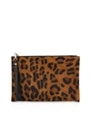 WHISTLES Leopard Print Leather Wristlet,2451548LEOPARDPRINT/GOLD