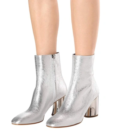 Shop Proenza Schouler Metallic Leather Ankle Boots In Silver