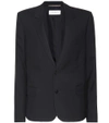 Saint Laurent Wool Gabardine Blazer In Black