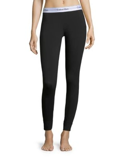 Shop Calvin Klein Logo Pajama Pants In Black
