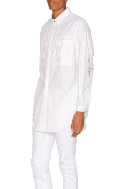 Shop Stampd Distressed Denim Shirt In White