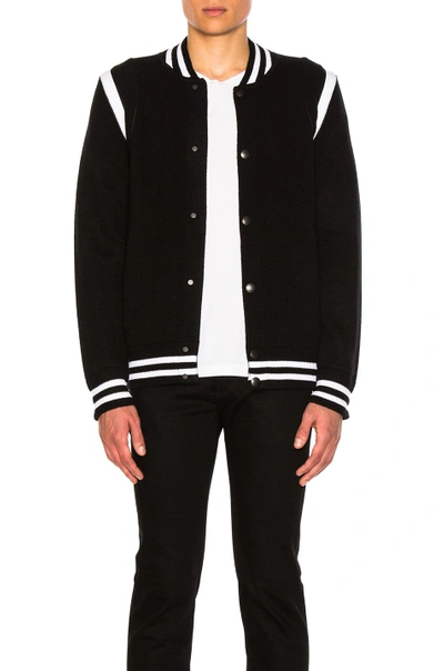 Shop Givenchy Logo Back Knit Bomber In Black