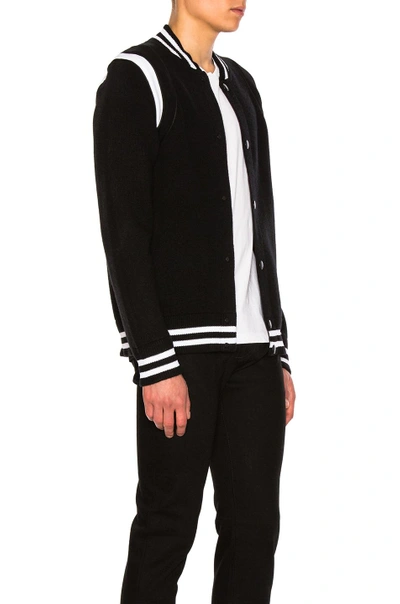 Shop Givenchy Logo Back Knit Bomber In Black