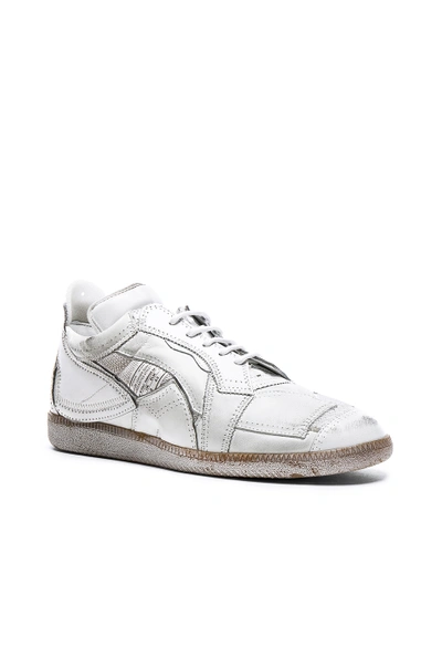 Shop Maison Margiela Limited Edition Mixed Soft Leather & Mesh Sneakers In White