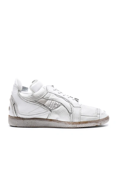 Shop Maison Margiela Limited Edition Mixed Soft Leather & Mesh Sneakers In White
