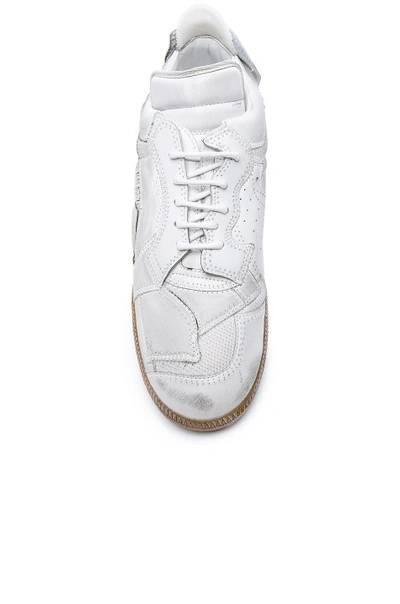 Shop Maison Margiela Limited Edition Mixed Soft Leather & Mesh Sneakers In White