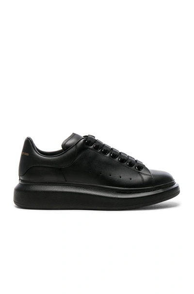 Shop Alexander Mcqueen Leather Platform Sneakers In Black