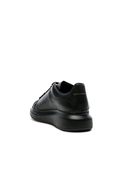 Shop Alexander Mcqueen Leather Platform Sneakers In Black