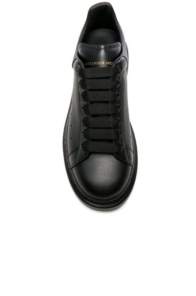 Shop Alexander Mcqueen Leather Platform Sneakers In Black