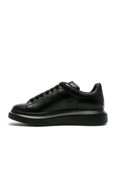 Shop Alexander Mcqueen Leather Platform Sneakers In Black