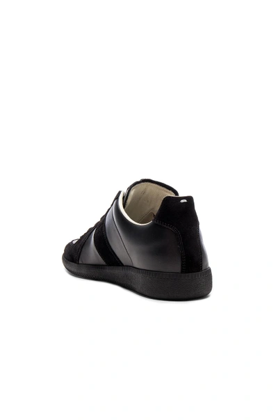 Maison Margiela Low Top Sneakers Featuring Suede Panels In Black