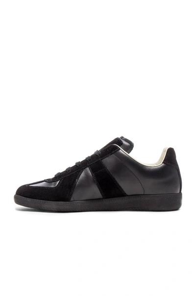 Maison Margiela Low Top Sneakers Featuring Suede Panels In Black
