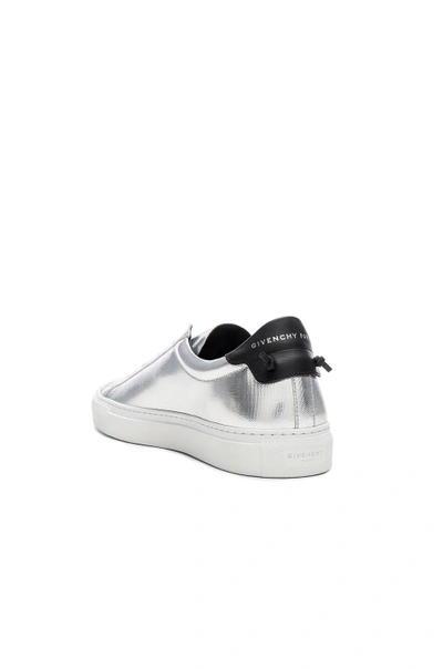 Shop Givenchy Leather Urban Tie Knot Sneakers In Metallics. In Silver