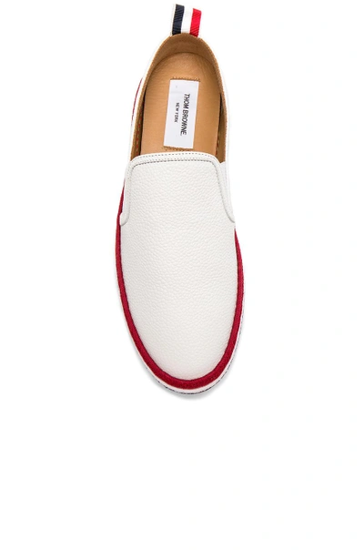 Shop Thom Browne Pebble Grain Leather Espadrilles In White