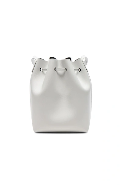 Shop Mansur Gavriel Mini Bucket Bag In White In Blu Calf & White