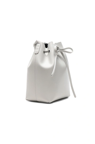 Shop Mansur Gavriel Mini Bucket Bag In White In Blu Calf & White