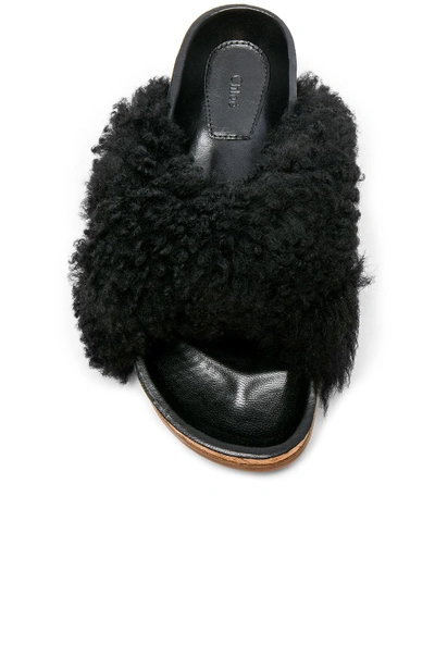 Shop Chloé Chloe Shearling Fur Kerenn Sandals In Black