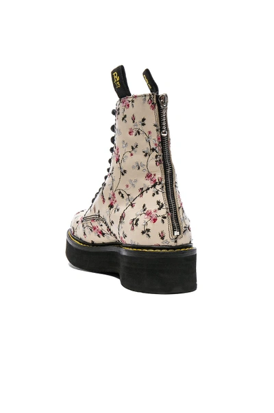 Shop R13 Embroidered Leather Stack Boots In White,floral