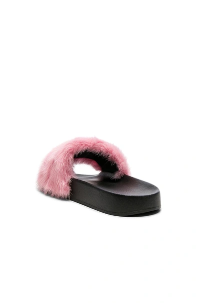 Shop Givenchy Mink Fur Slides In Pink