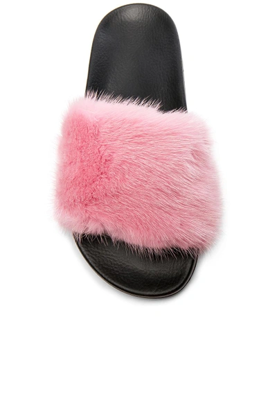 Shop Givenchy Mink Fur Slides In Pink