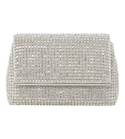 Dune Everlina Diamante Embellished Clutch In Silver-diamantes