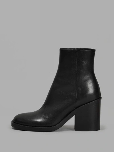 Ann Demeulemeester 90mm Brushed Leather Ankle Boots In Black