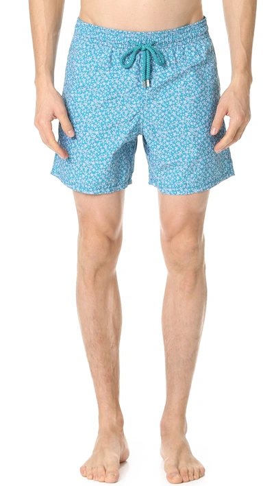 Vilebrequin Moorea Mid-length Printed Swim Shorts In Micro Turtle Print