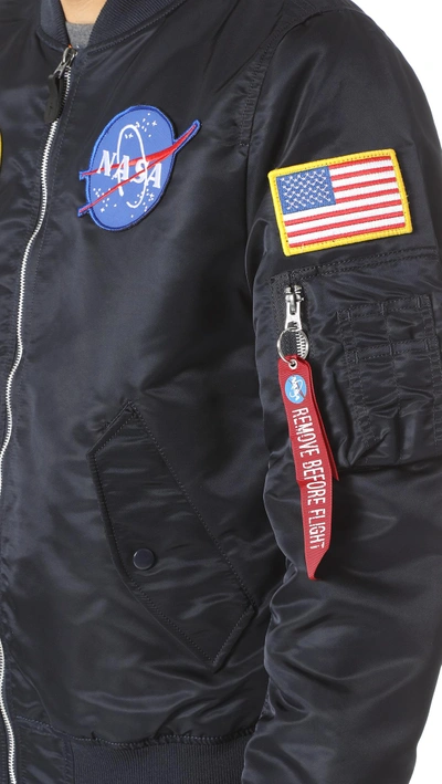 Shop Alpha Industries L2b Nasa Bomber Jacket In Gunmetal