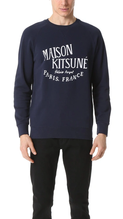 Shop Maison Kitsuné Palais Royal Sweatshirt In Navy