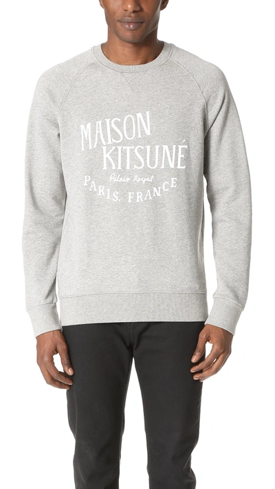 Shop Maison Kitsuné Palais Royal Sweatshirt In Grey Melange