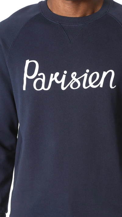 Shop Maison Kitsuné Parisien Sweatshirt In Navy