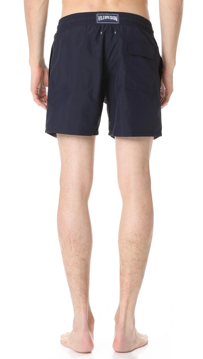 Shop Vilebrequin Moorea Classic Solid Trunks In Navy