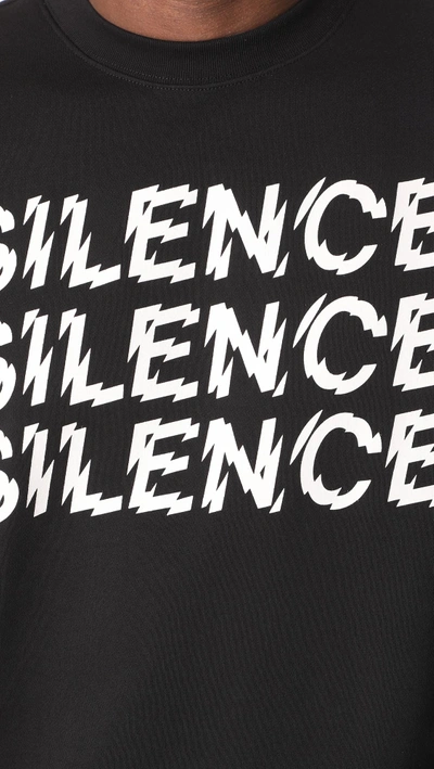Shop Mcq By Alexander Mcqueen Long Sleeve Silence Crew Sweatshirt In Black