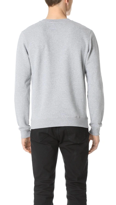 Shop Sunspel Crew Neck Sweatshirt In Grey Melange