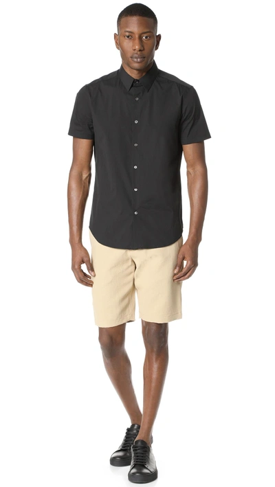 Shop Theory Sylvain Short Sleeve Button Down Shirt In White