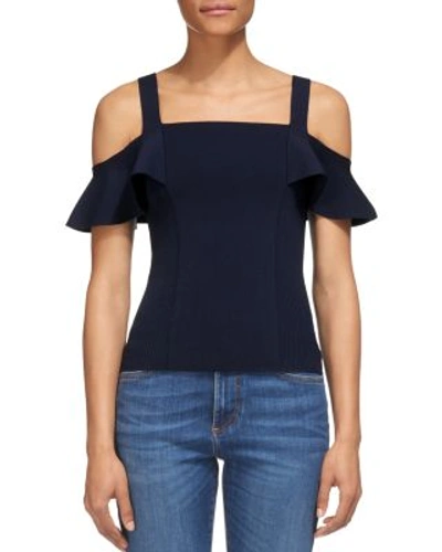 Whistles Cold-shoulder Knit Top In Navy