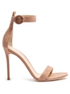 Gianvito Rossi Portofino 105 Suede Sandals In Nude