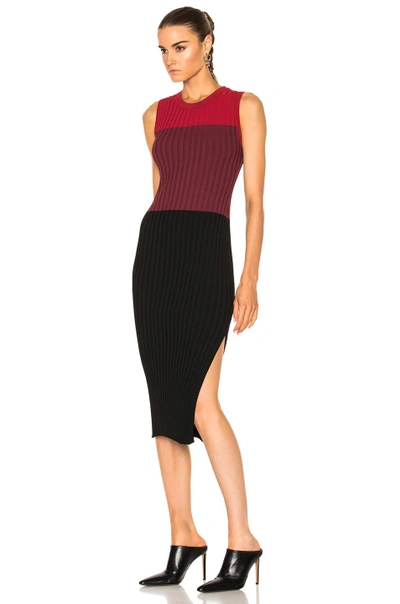 Shop Altuzarra Mariana Knit Dress In Black,red