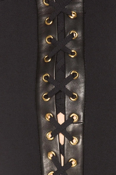 Shop Alexandre Vauthier Lace Up Side Knit Pants In Black