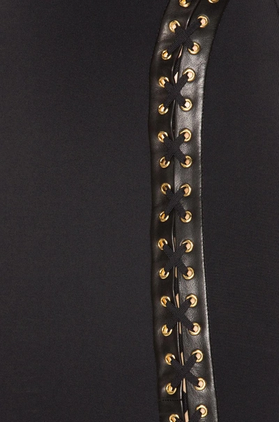 Shop Alexandre Vauthier Lace Up Detail Knit Dress In Black