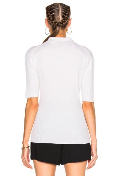 Shop Protagonist Short Sleeve Knit Polo Top In Neutrals,white