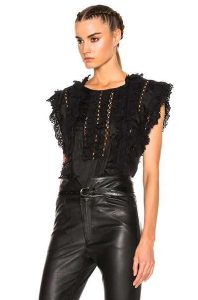 Shop Isabel Marant Nandy Top In Black