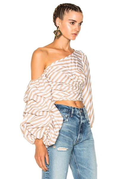 Shop Johanna Ortiz Leticia Top In Neutrals,stripes,white