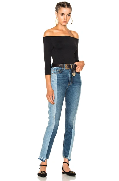 Shop Helmut Lang Off Shoulder Long Sleeve Top In Black