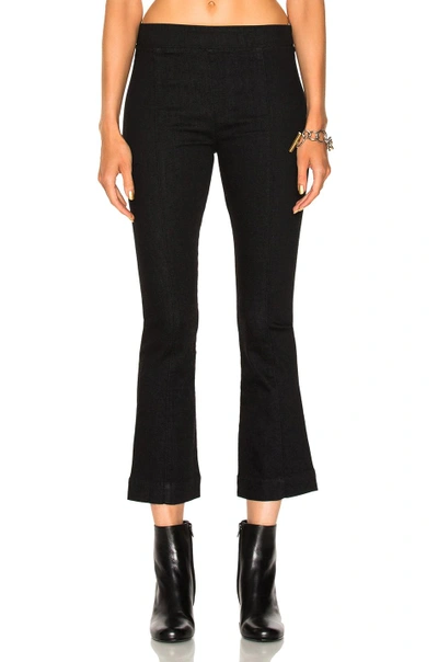 Shop Helmut Lang Pull On Crop Flare In Rinse Black