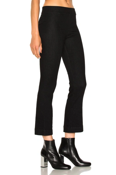 Shop Helmut Lang Pull On Crop Flare In Rinse Black