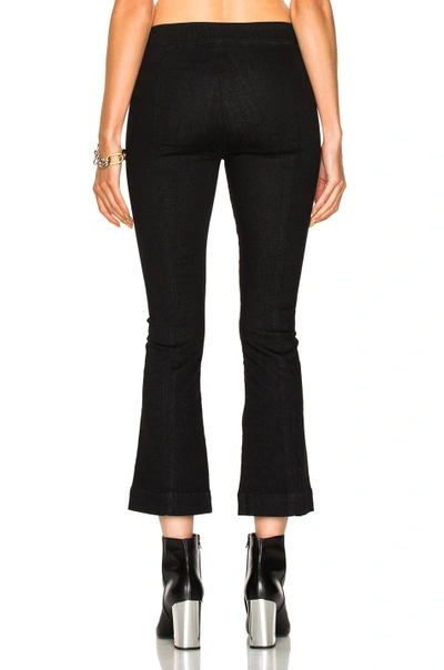 Shop Helmut Lang Pull On Crop Flare In Rinse Black