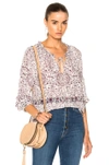 L AGENCE CRAWFORD TOP IN FLORAL, PURPLE, WHITE.,4808 STG