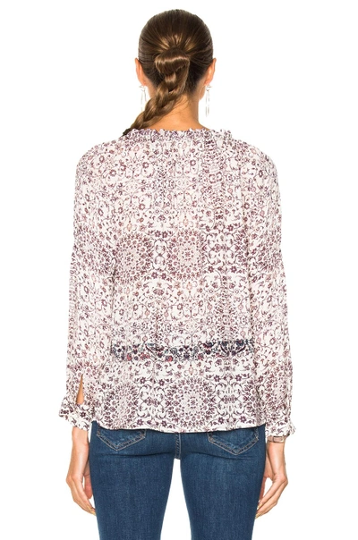 Shop L Agence Crawford Top In Floral, Purple, White. In Ivory Multi